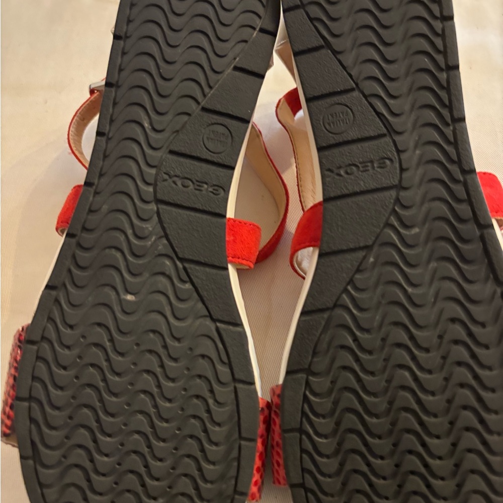Geox Red Snake Pattern Sandals - Picture 5 of 7